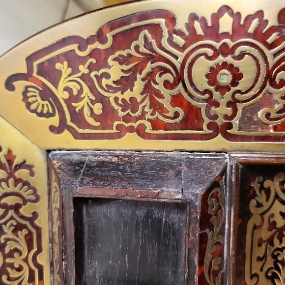 Antique circa Mid 1800s French Boulle Inkwell Stand Tray w/o the Glass Inkwells - Picture 4 of 13